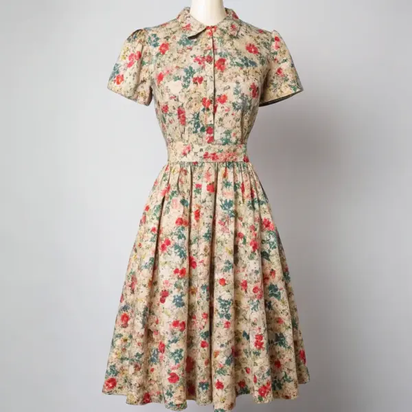 Vintage Floral Midi Dress