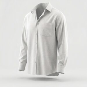 Linen and Tencel Long-Sleeved Shirt