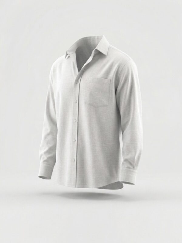 Linen and Tencel Long-Sleeved Shirt