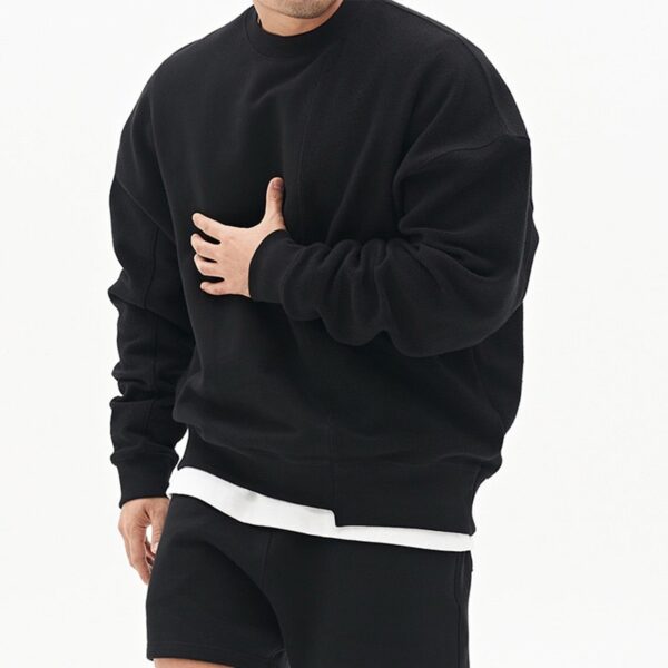 EcoModa oversized cotton crewneck sweater - detail view 1