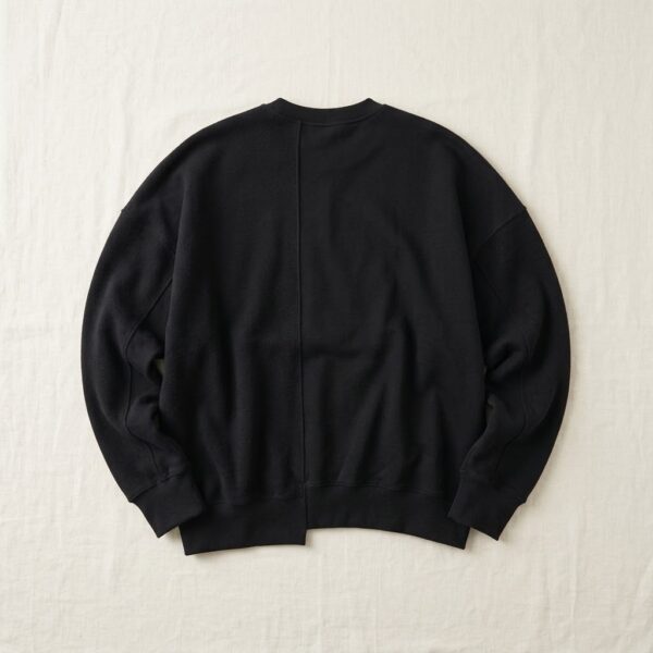 EcoModa oversized cotton crewneck sweater in Black