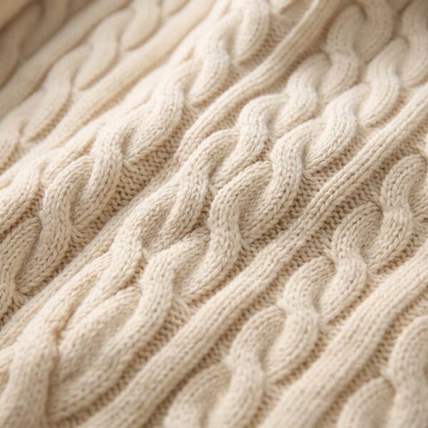 EcoModa cable-knit quarter-zip sweater with half-turtleneck collar - detail view 4