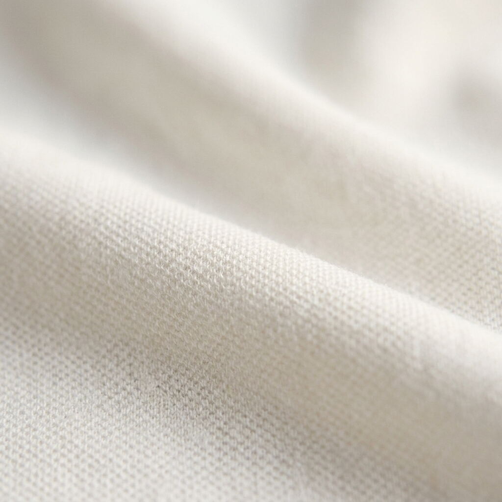 Close-up of white linen-Tencel fabric drape